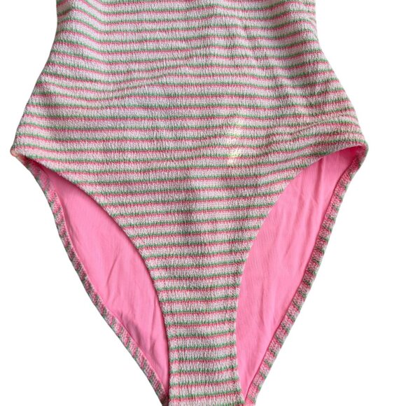 TOPSHOP Striped High Cut One Piece Swimsuit Bathing Suit Size US 6 NEW NWT - Picture 8 of 9